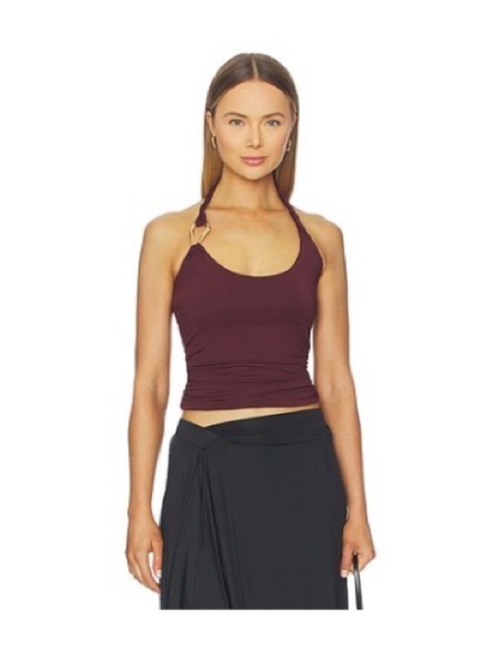 Women’s Sleeveless Halter Tank Top in Cabernet